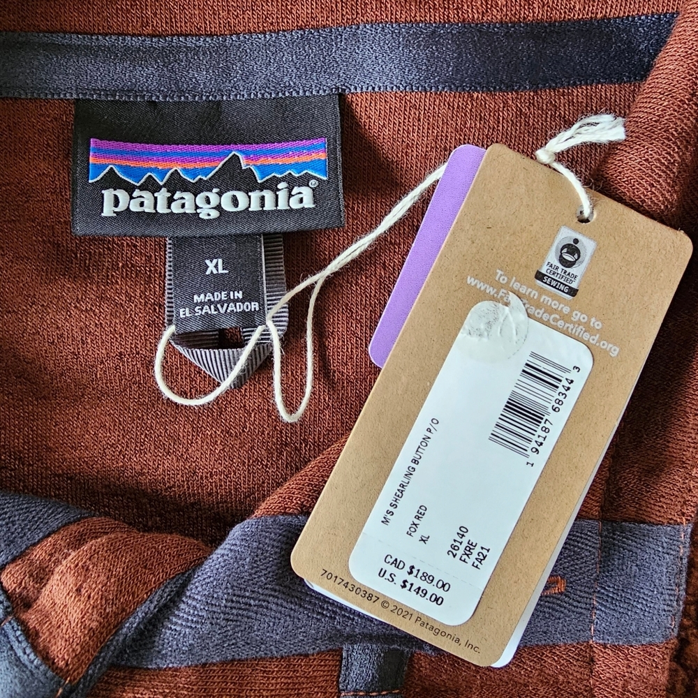 Patagonia Men's Shearling Button Pullover Size XL Fox Red NWT - Picture 4 of 4